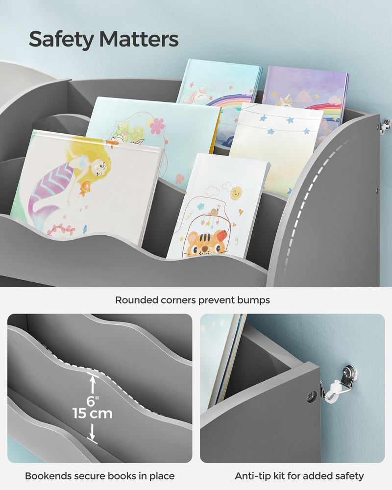 SONGMICS Toy and Book Organizer for Kids - Thumbnail 2