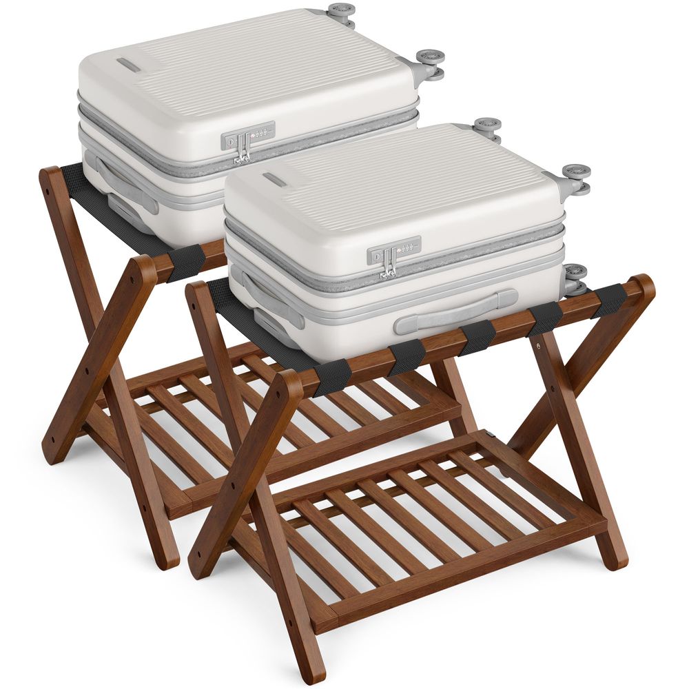SONGMICS Solid Wood Luggage Racks