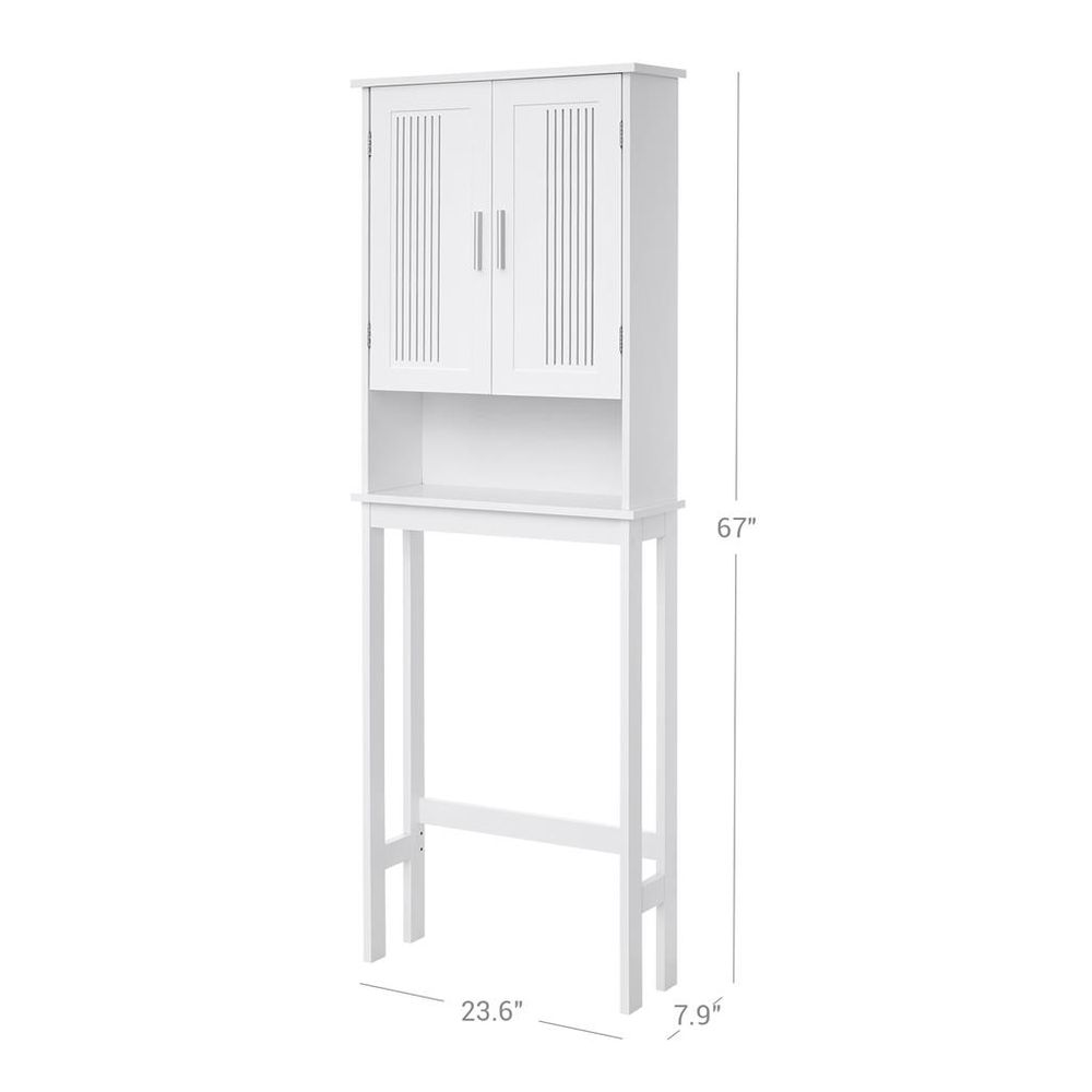 VASAGLE White Over-the-Toilet Storage Cabinet - Thumbnail 4