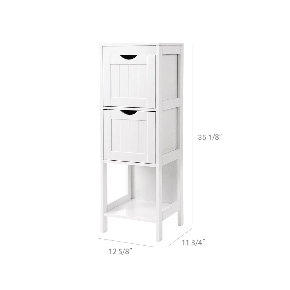  VASAGLE Bathroom Floor Cabinet, Bathroom Storage Organizer Rack  Stand, Multifunctional Corner Unit, 2 Drawers, White UBBC42WT : Home &  Kitchen