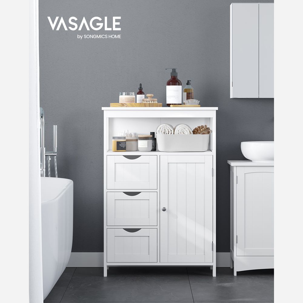 Vasagle 2 Drawers Bathroom Floor Storage Cabinet, Bathroom Cabinet