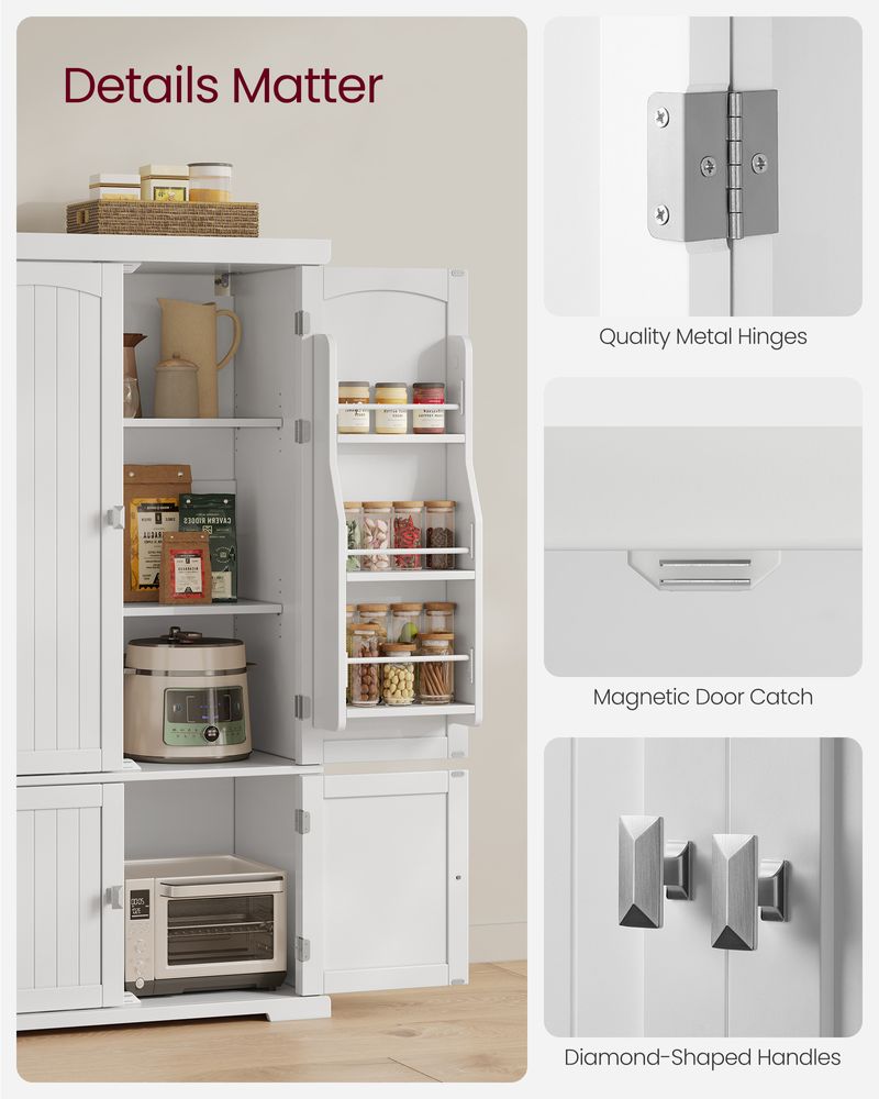VASAGLE Freestanding Kitchen Pantry Cabinet - Thumbnail 4