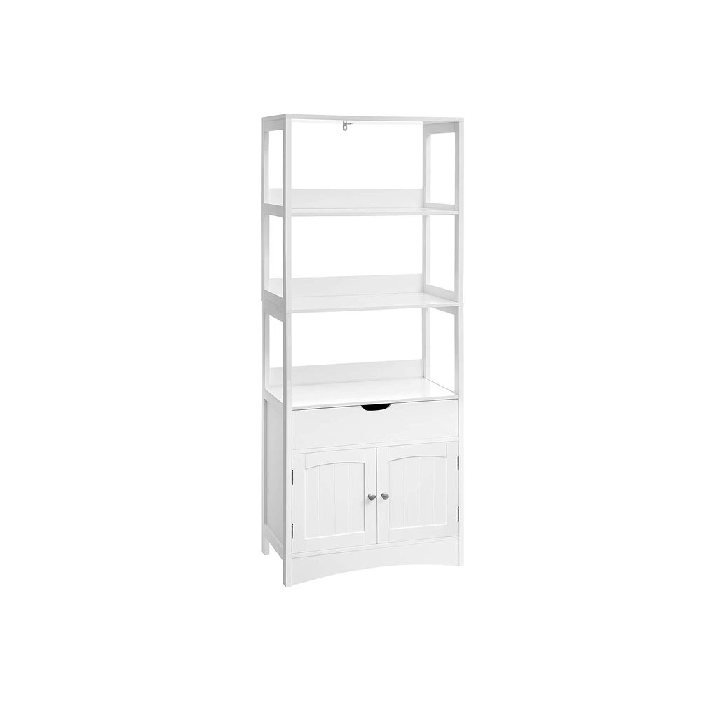 Free Standing Linen Tower, Bathroom Storage Cabinet, Bookcase with 3 Open Shelves