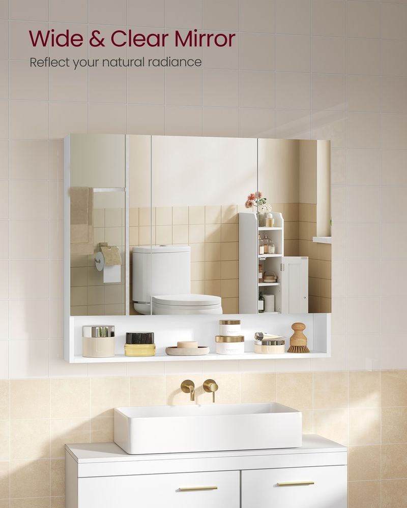 VASAGLE Bathroom Mirror with Storage - Thumbnail 5