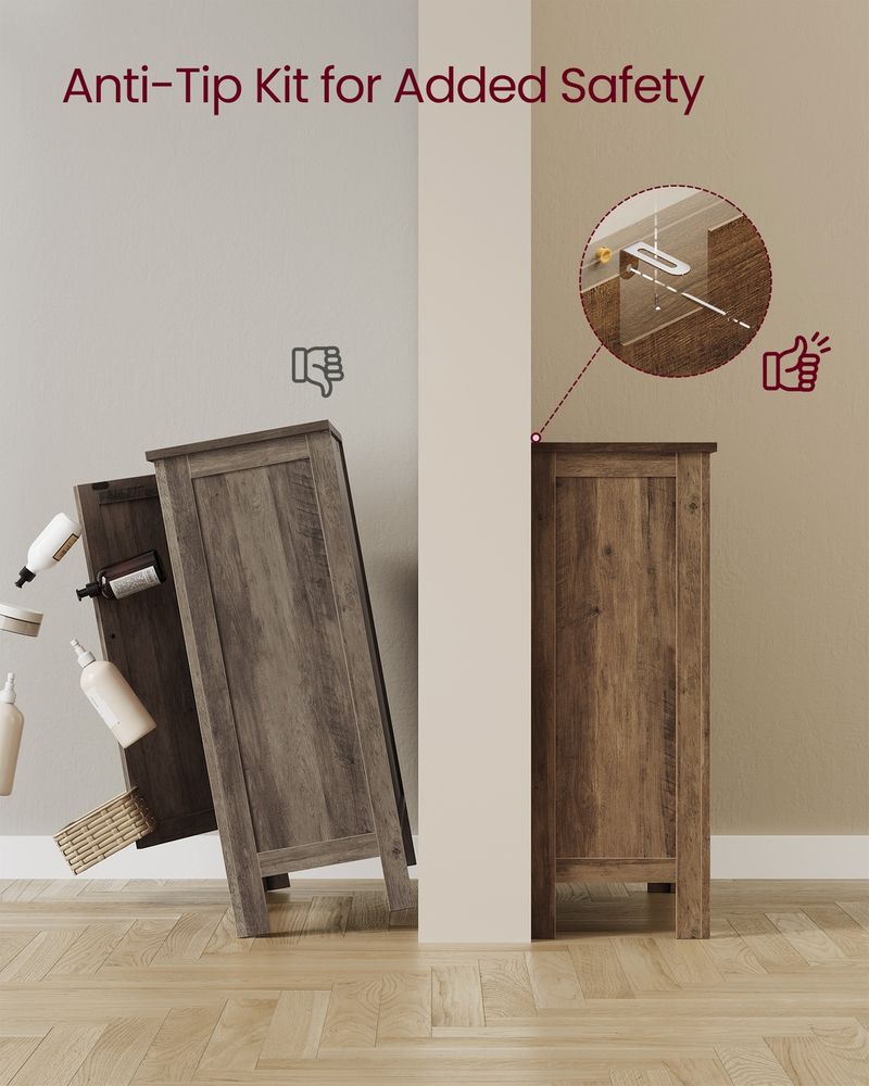 VASAGLE Liry Collection Farmhouse Bathroom Floor Cabinet - Thumbnail 4