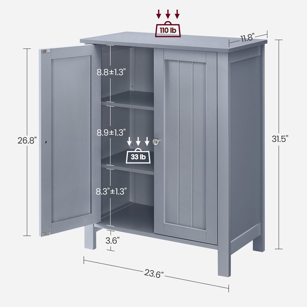 VASAGLE Bathroom Storage Cabinet Free Standing, with Drawer and Adjustable  Shelf, Kitchen Cupboard, Wooden Entryway Storage Cabinet, 23.6 x 11.8 x