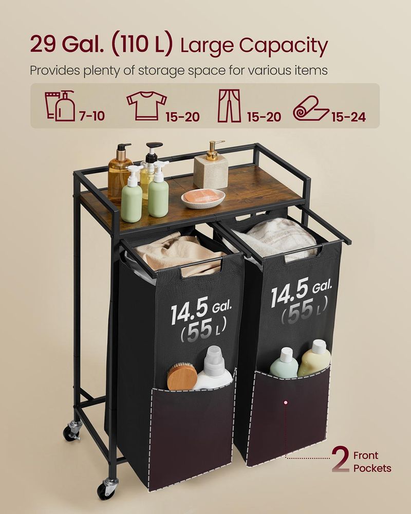 VASAGLE Laundry Sorter - Thumbnail 3