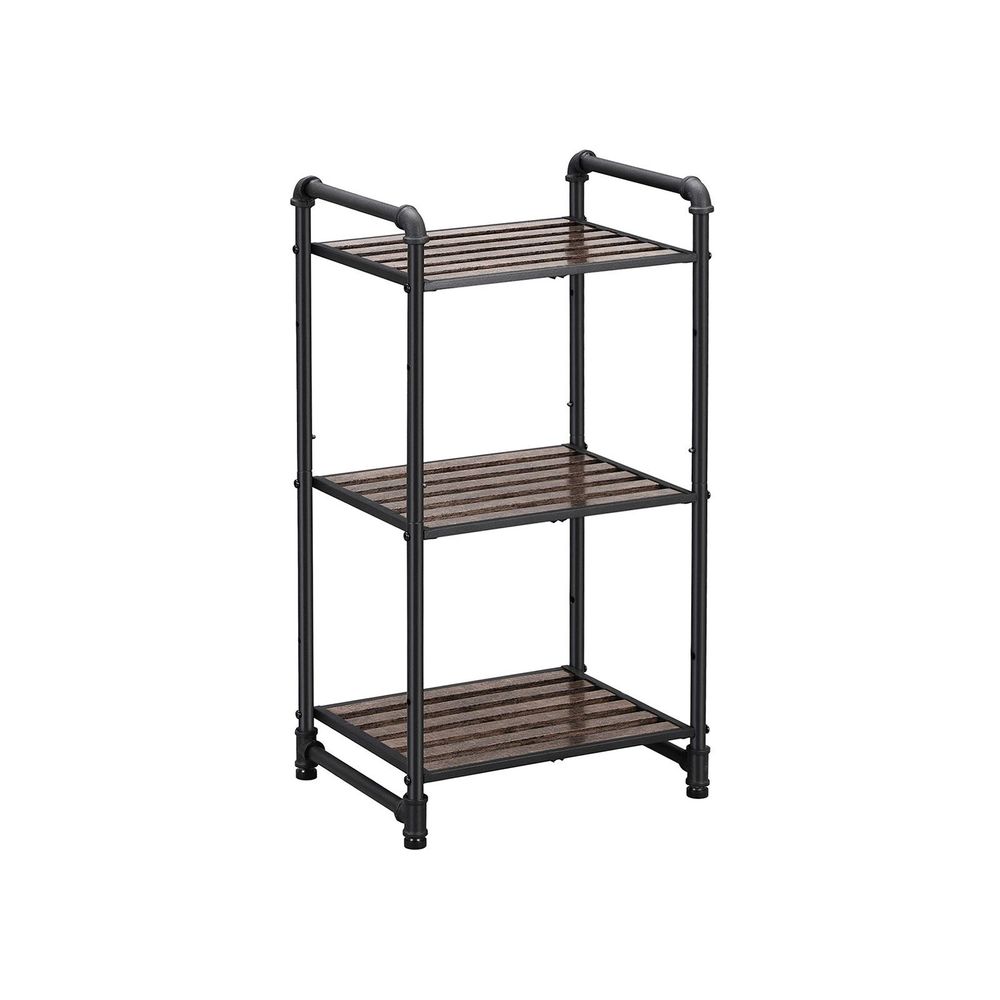 SONGMICS 3-Tier Storage Rack Customizable Bathroom Shelf Industrial