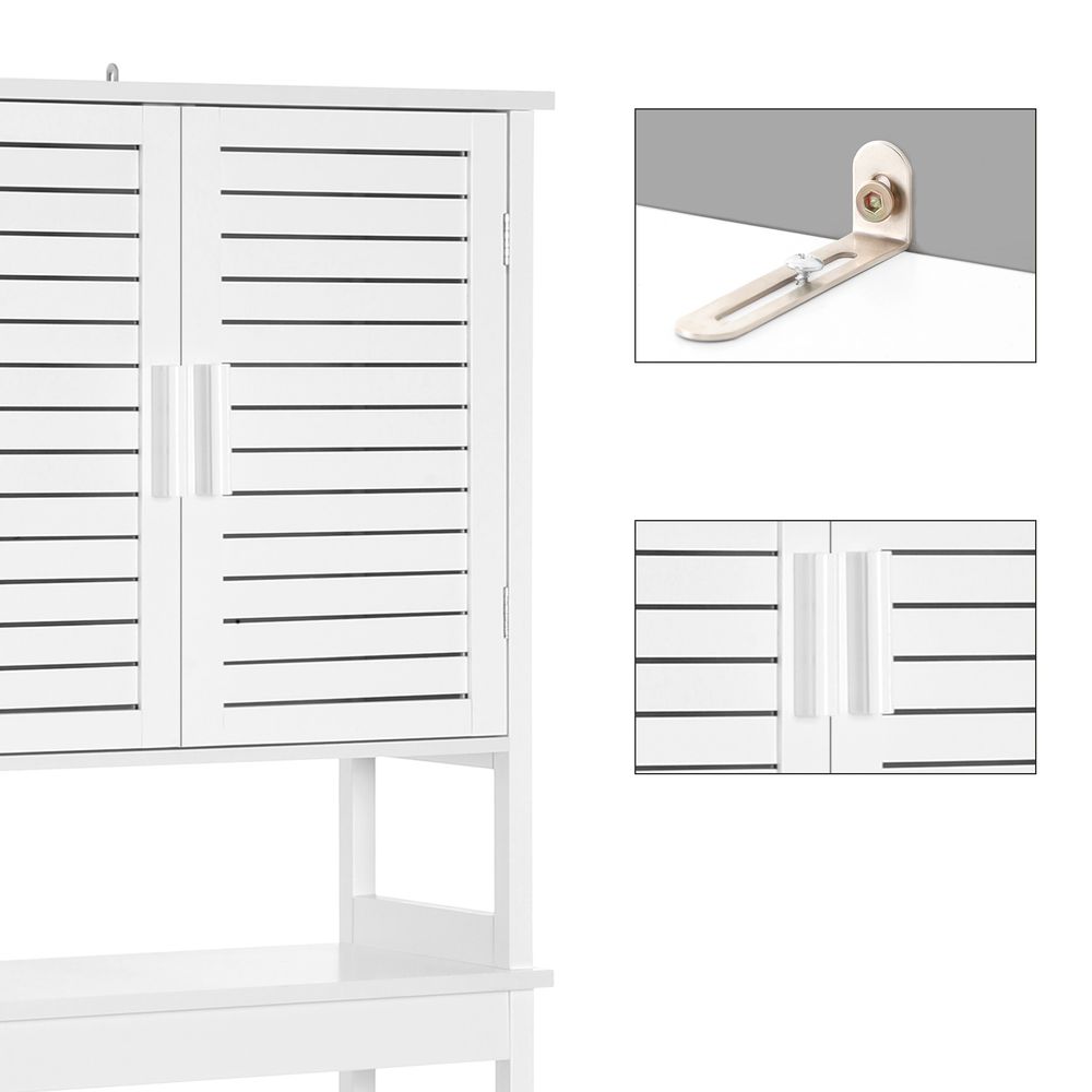 SONGMICS Over-the-Toilet Storage, Bathroom Cabinet with Inside Shelf, White