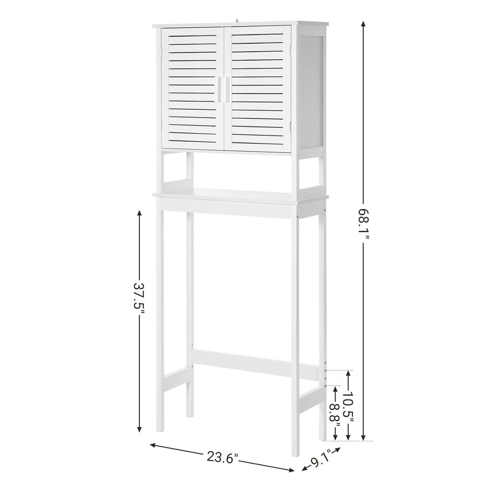 SONGMICS Over-the-Toilet Storage, Bathroom Cabinet with Inside Shelf, White