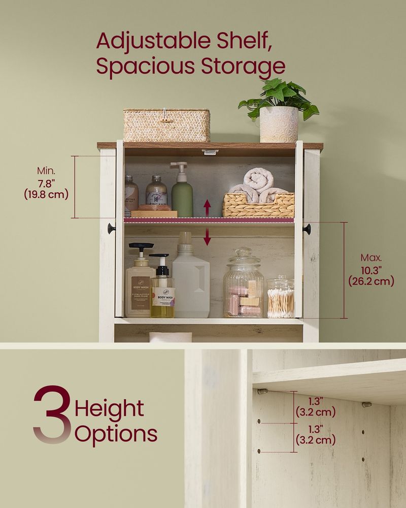 VASAGLE LIRY Collection Over the Toilet Storage Cabinet - Thumbnail 5