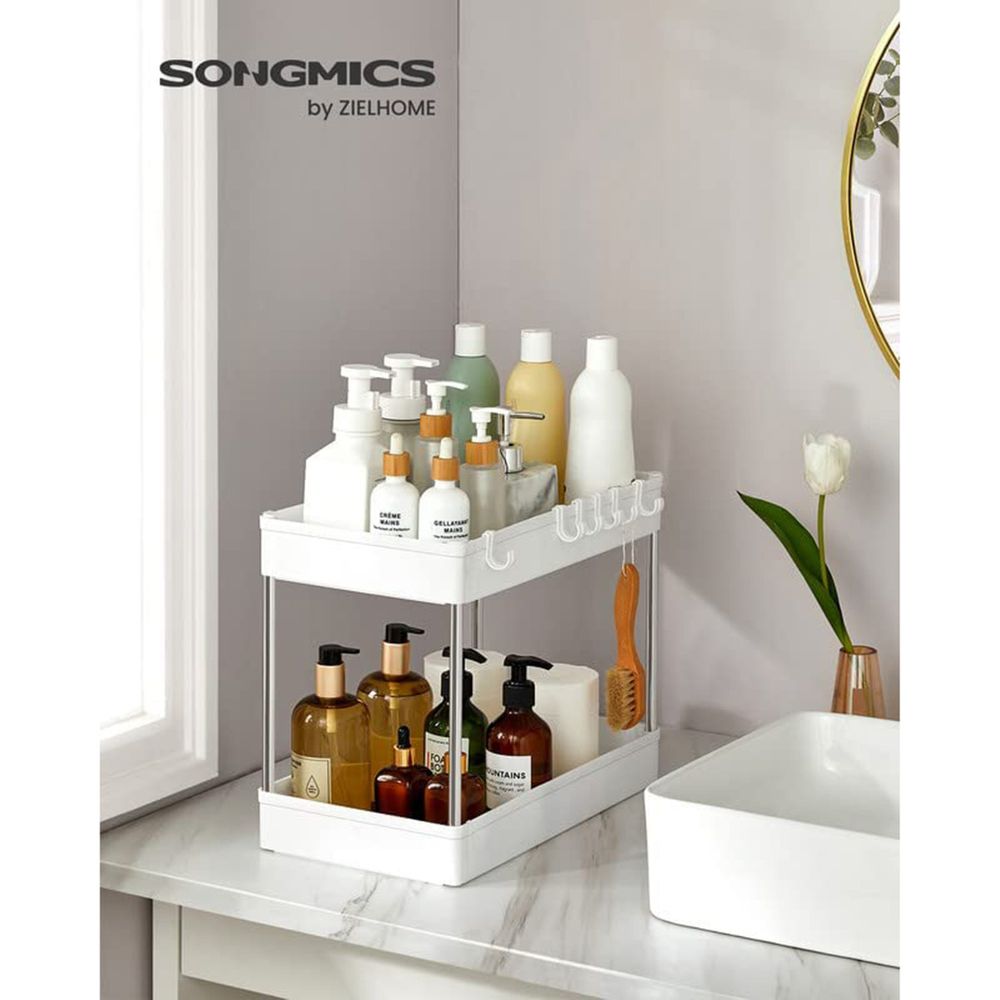 SONGMICS Cabinet Shelf Organizers | Set of 2 Kitchen Counter Shelves