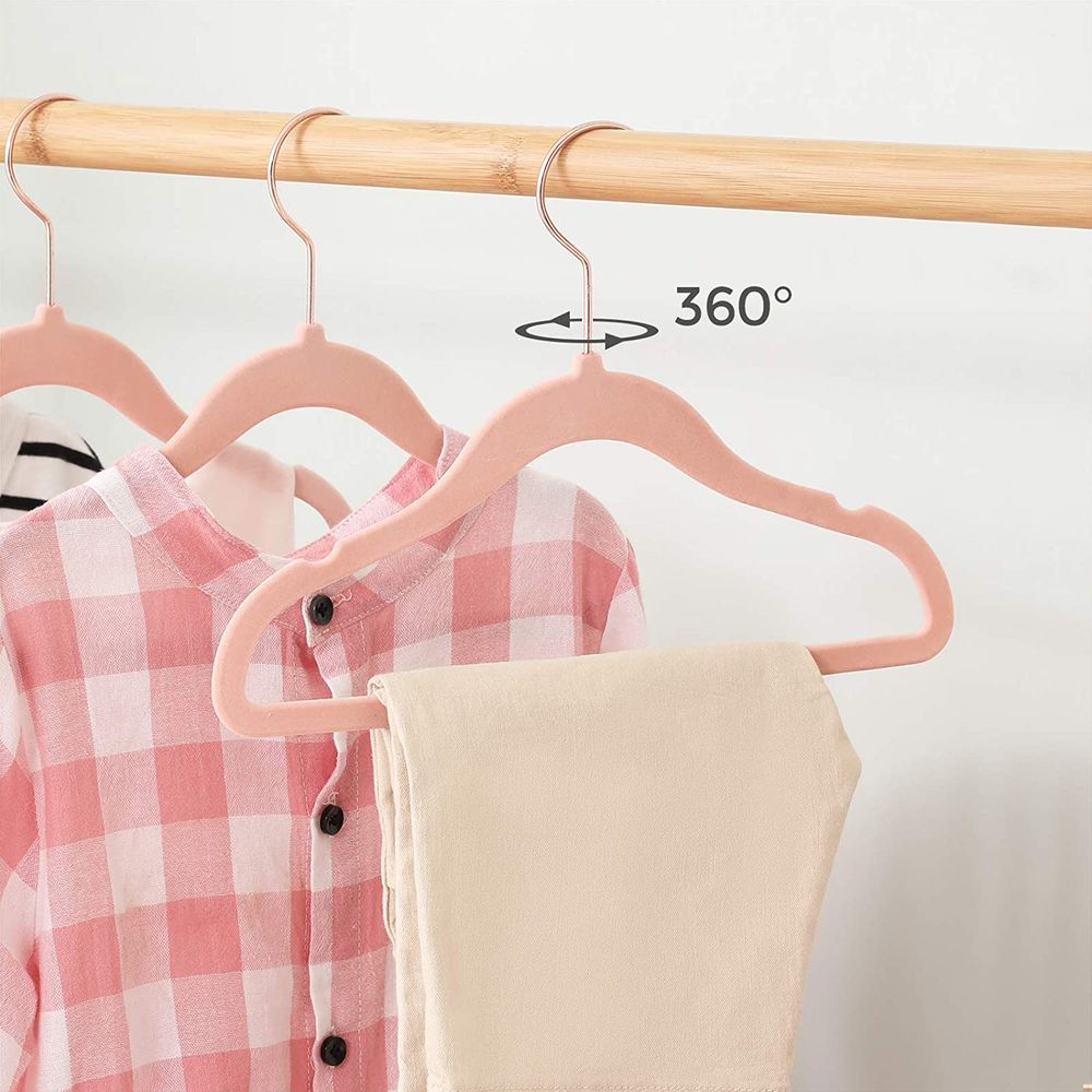 SONGMICS Baby Hangers Pack of 50, Children's Hangers for Closet with Rose  Gold Hooks, Premium Velvet Hangers for Nursery, Non-Slip Hangers