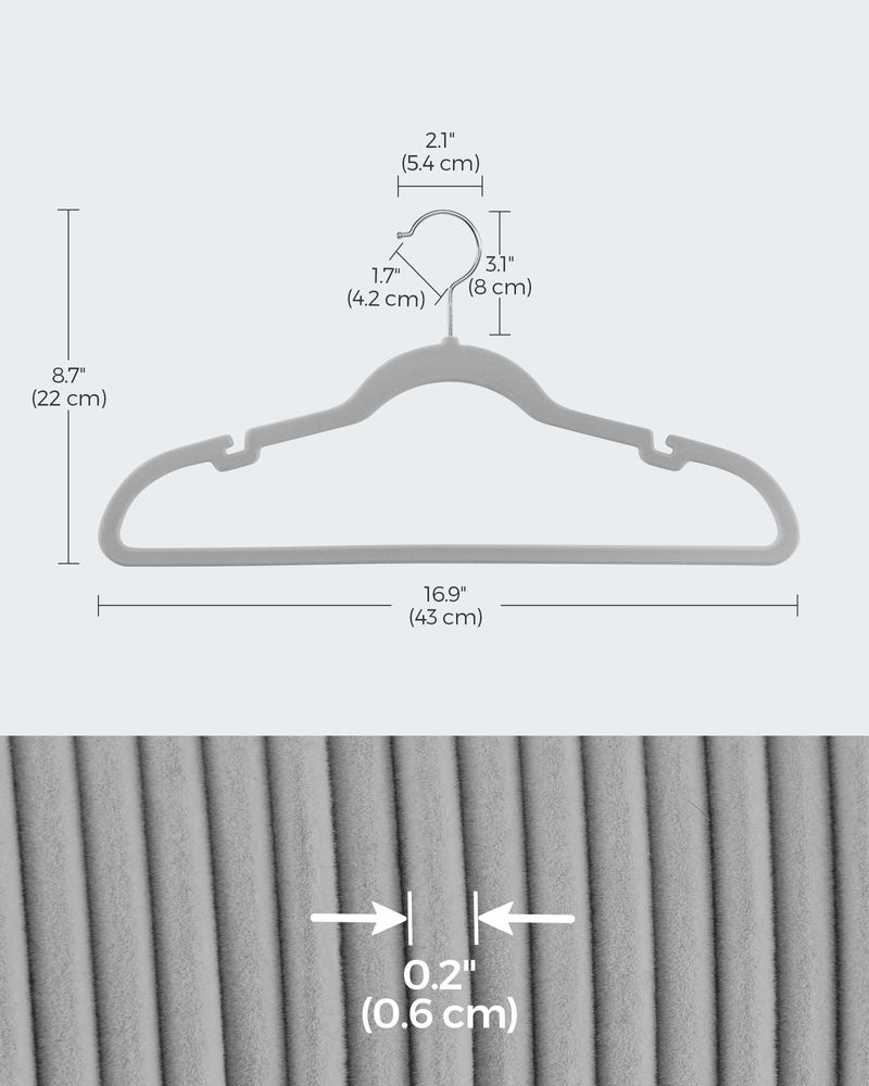 SONGMICS Velvet Hangers 50 Pack - Thumbnail 2