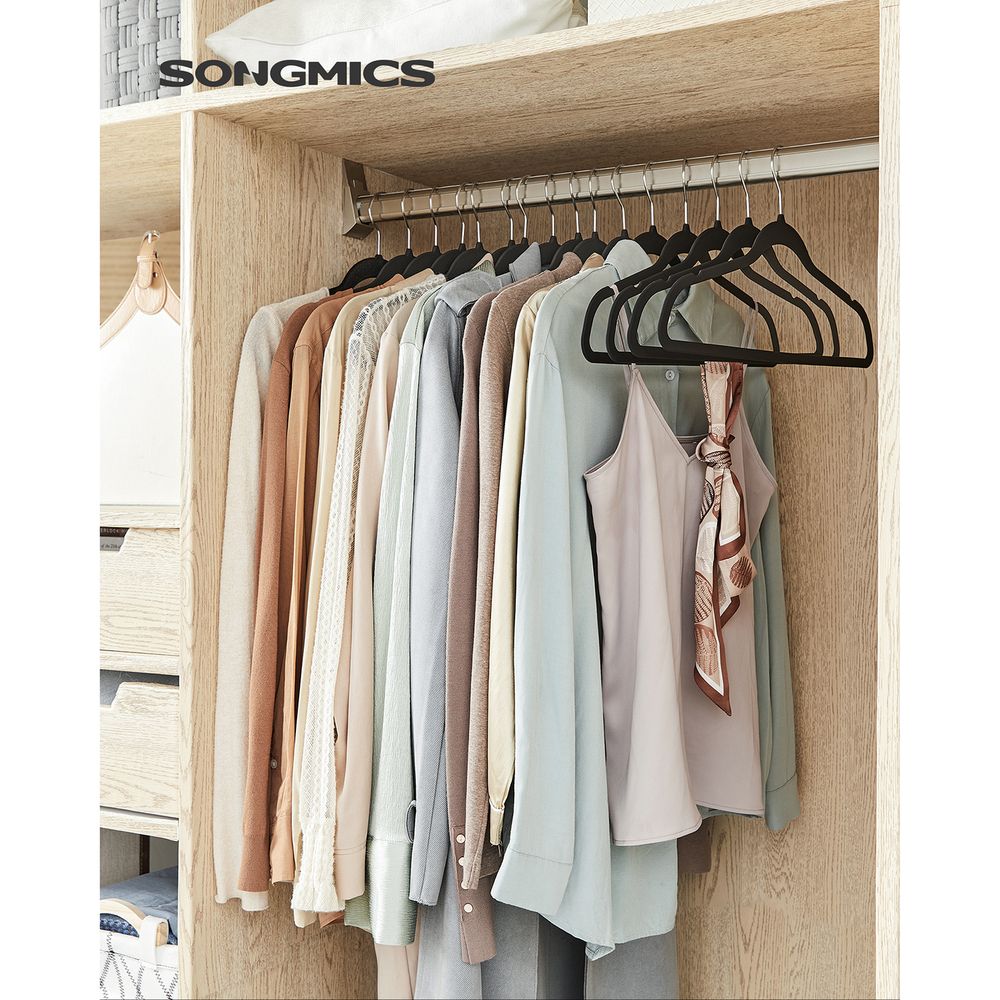 SONGMICS Clothes Hangers, Pack of 50 Plastic Coat Hangers, Non