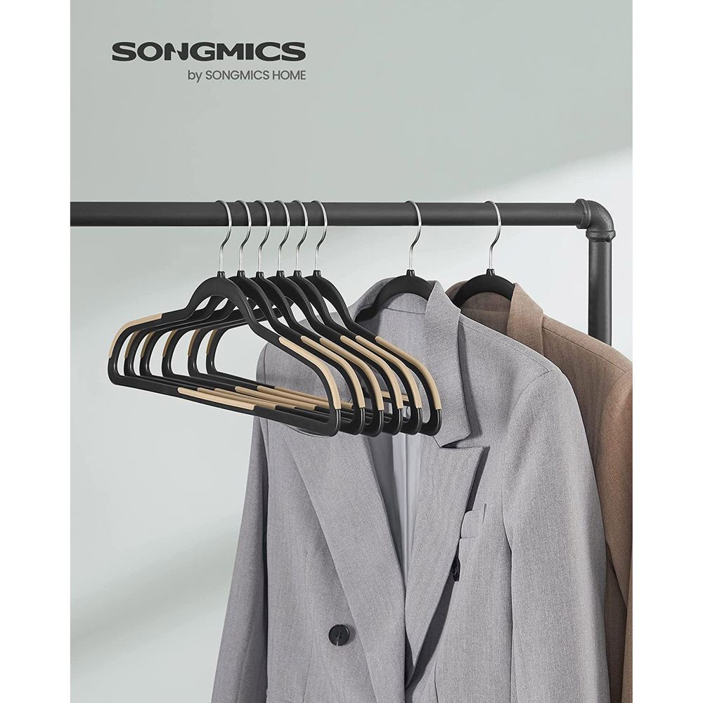 SONGMICS Pack of 50 Coat Hangers, Heavy-Duty Plastic Hangers, Non