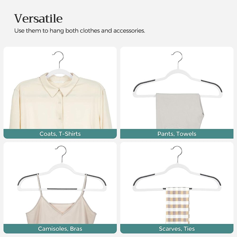 SONGMICS Pack of 50 Plastic Coat Hangers - Thumbnail 4