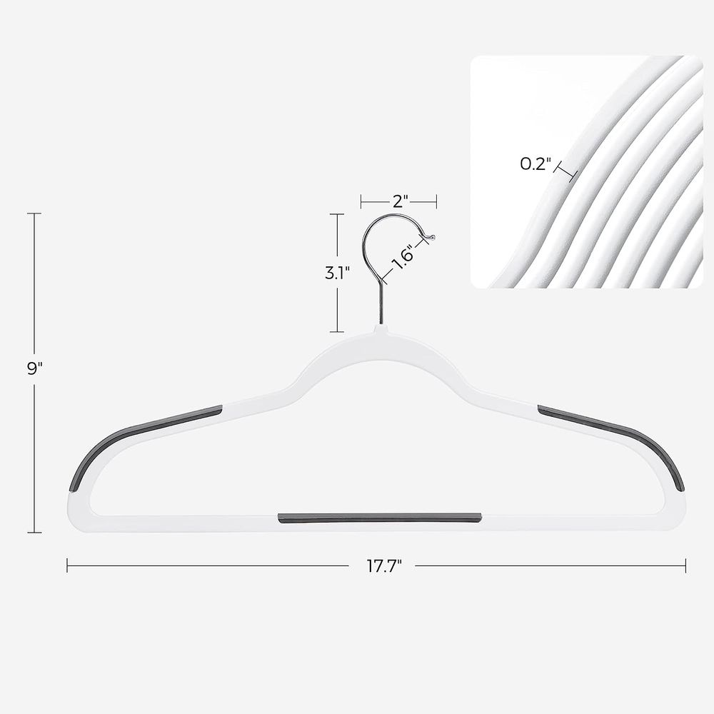 SONGMICS Pack of 50 Plastic Coat Hangers - Thumbnail 2