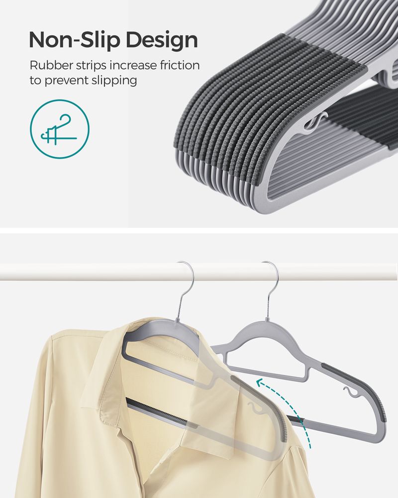 SONGMICS Pack of 30 Heavy-Duty Plastic Hangers - Thumbnail 4