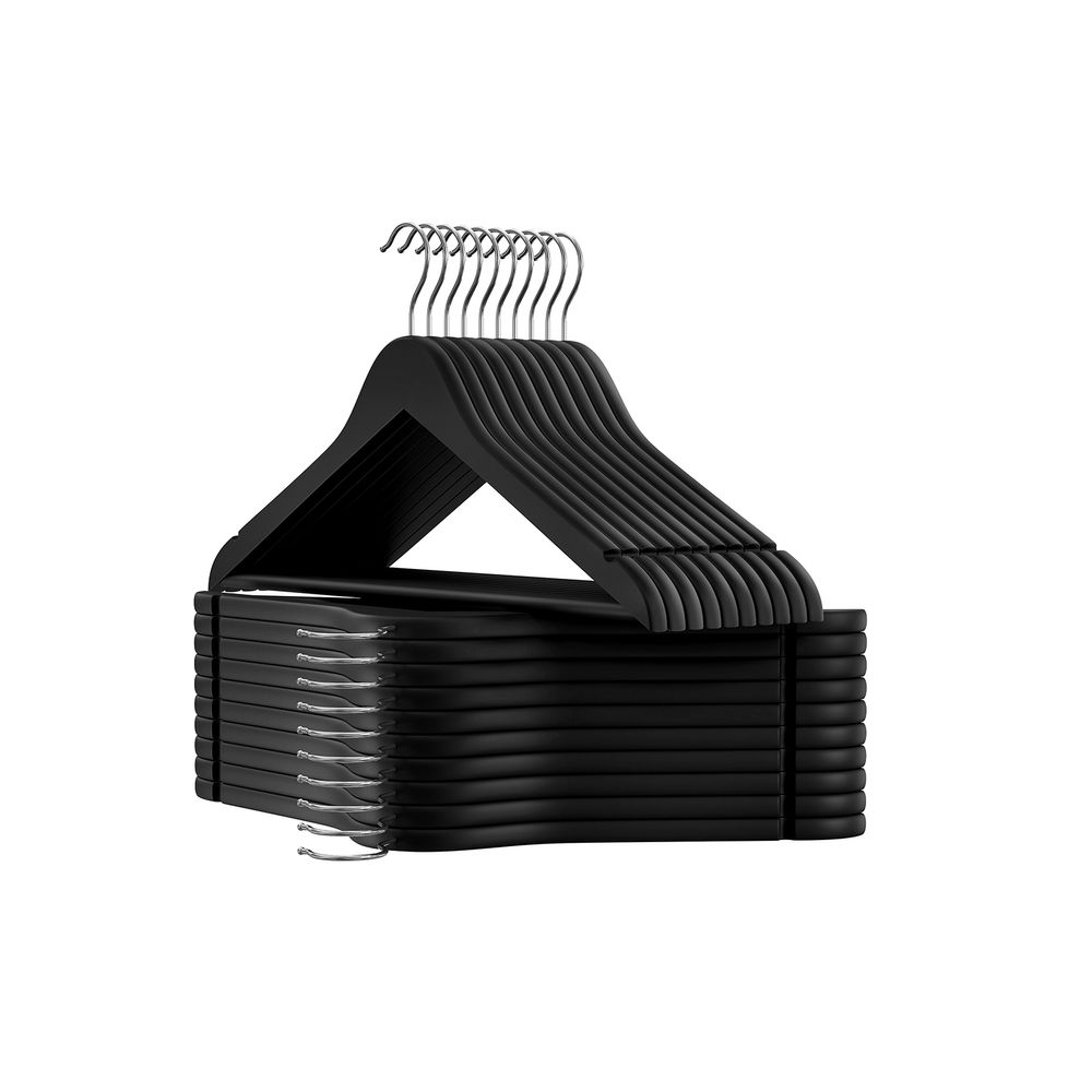 SONGMICS 20-Pack Solid Wood Clothes Hangers with Anti-Slip Rubber Coating