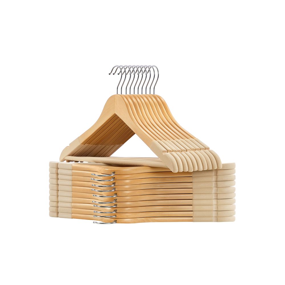 Non-slip Wooden Clothes Hangers With Grooves, Drying Rack For