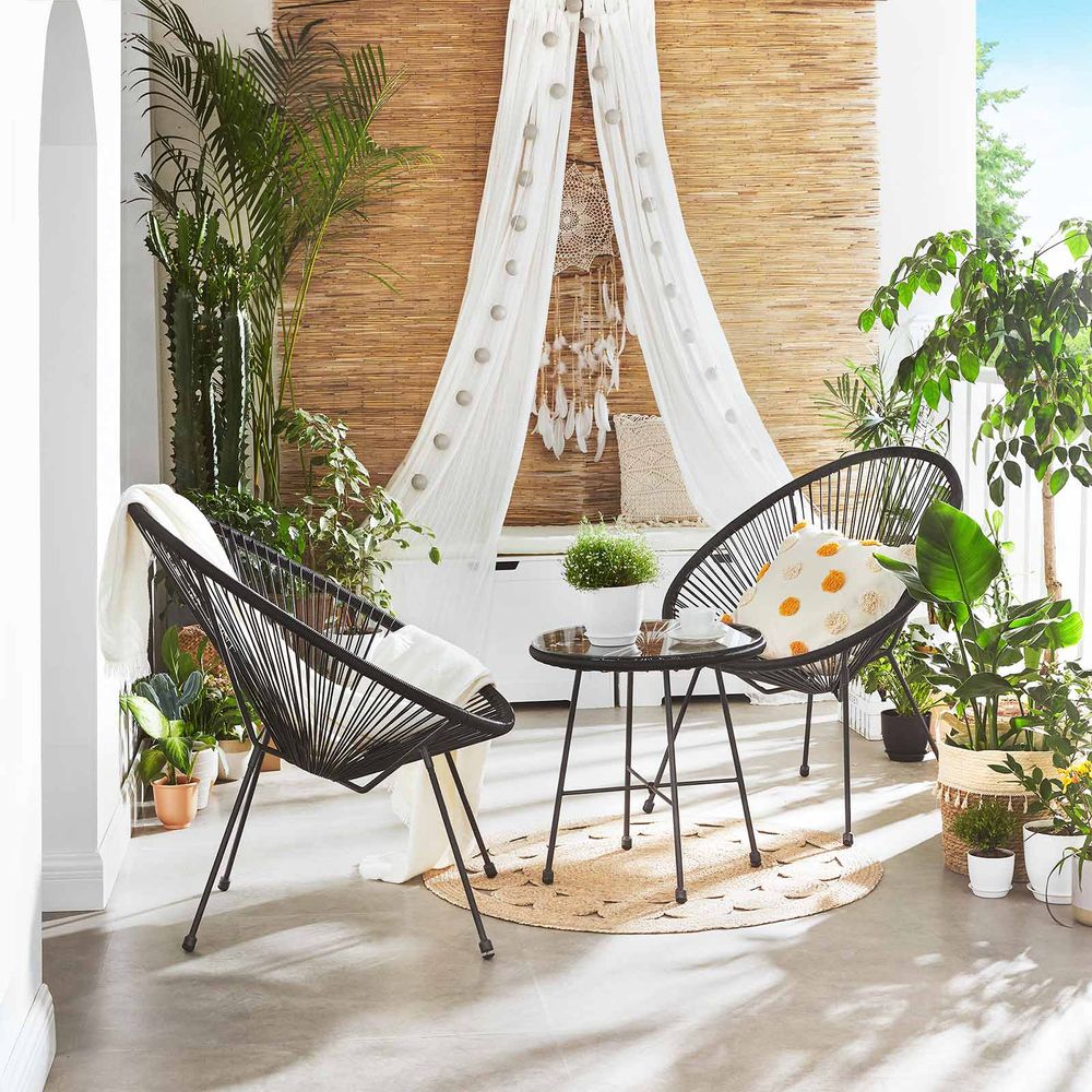 Black 3 Piece Outdoor Acapulco Chair for Sale Outdoor Garden