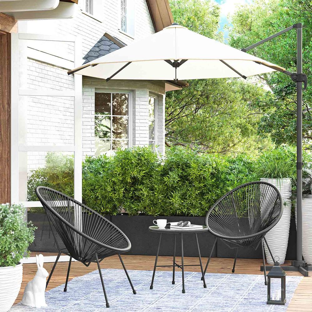 Black 3 Piece Outdoor Acapulco Chair for Sale Outdoor Garden