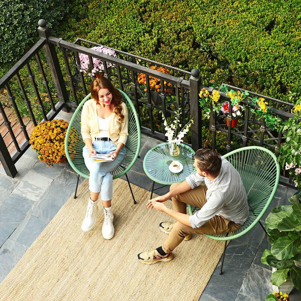 SONGMICS 3-Piece Outdoor Seating Acapulco Chair - Thumbnail 4