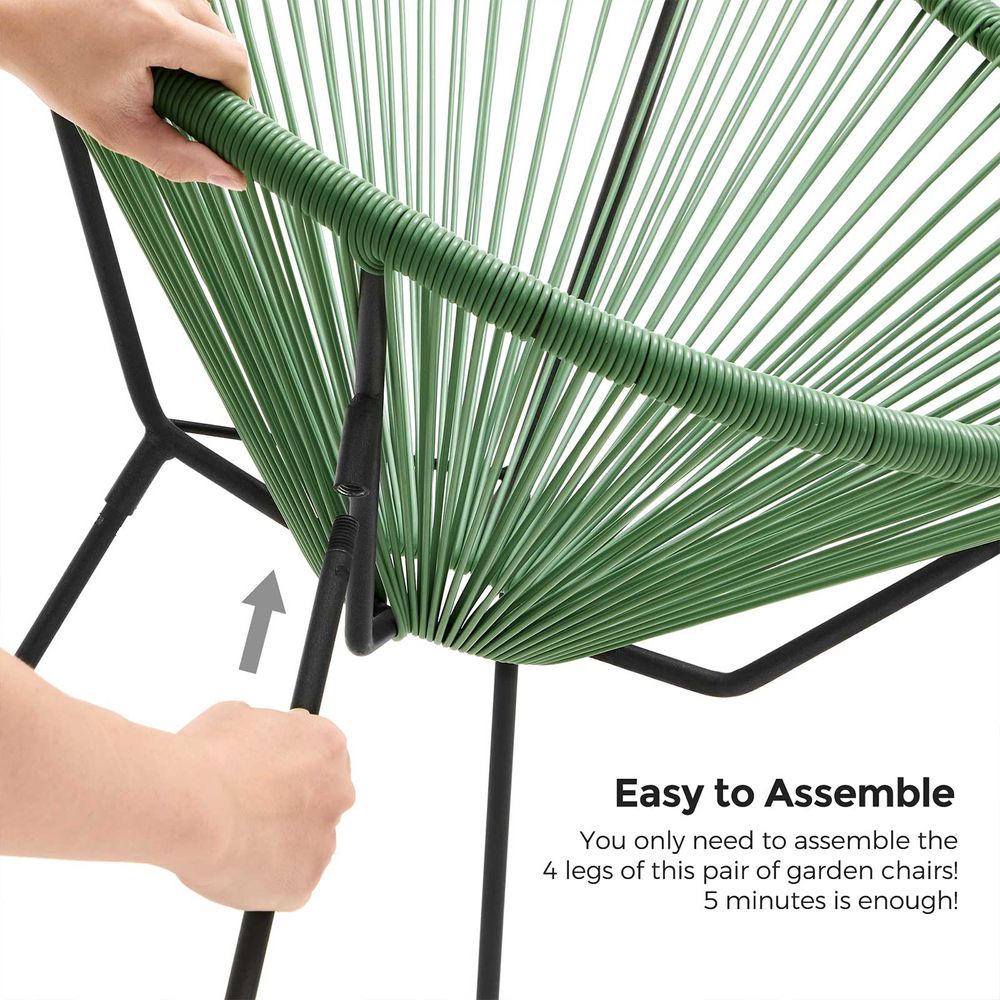 SONGMICS 3-Piece Outdoor Seating Acapulco Chair - Thumbnail 5