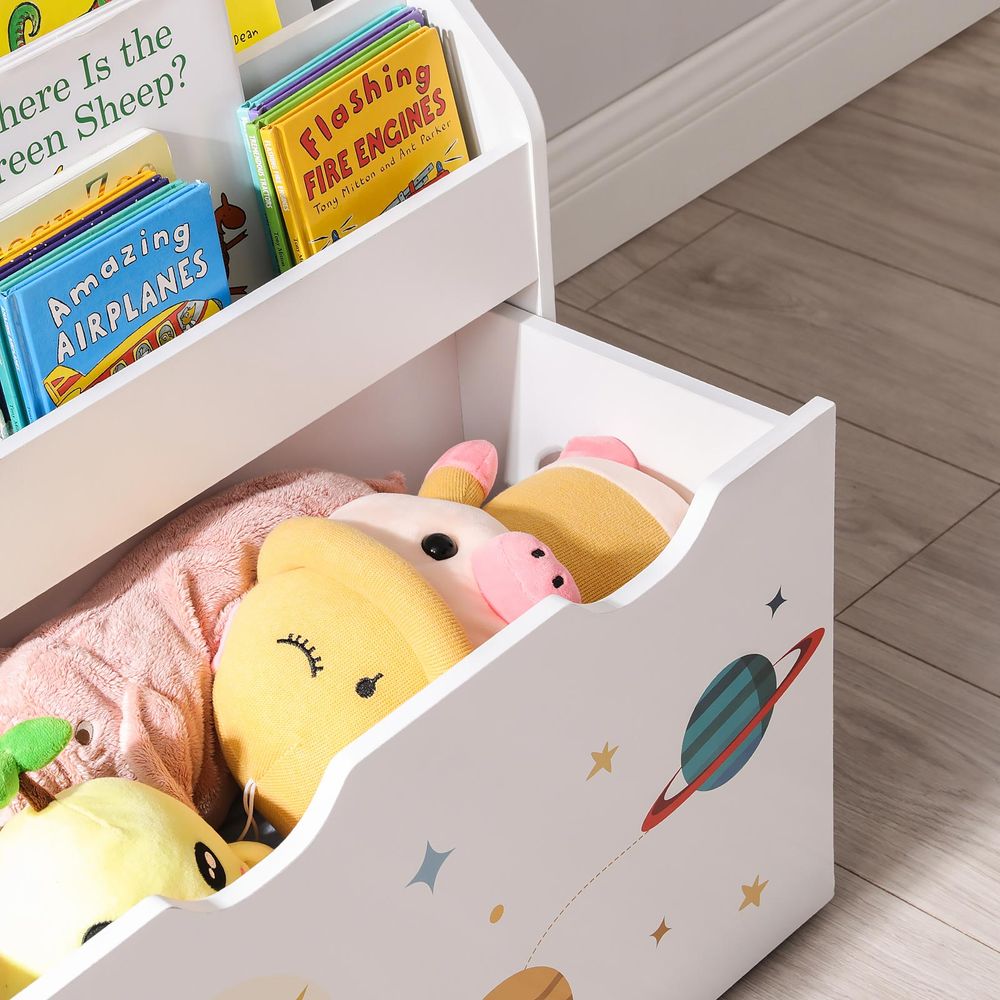 SONGMICS Kids Bookshelf with 3 Shelves and Storage Box - Thumbnail 5