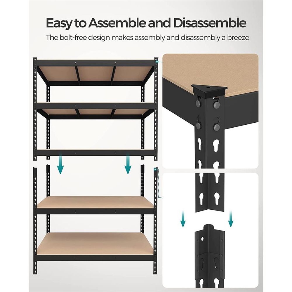 2X 180cm 5-Tier Heavy Duty Metal Garage Shelving Unit Storage