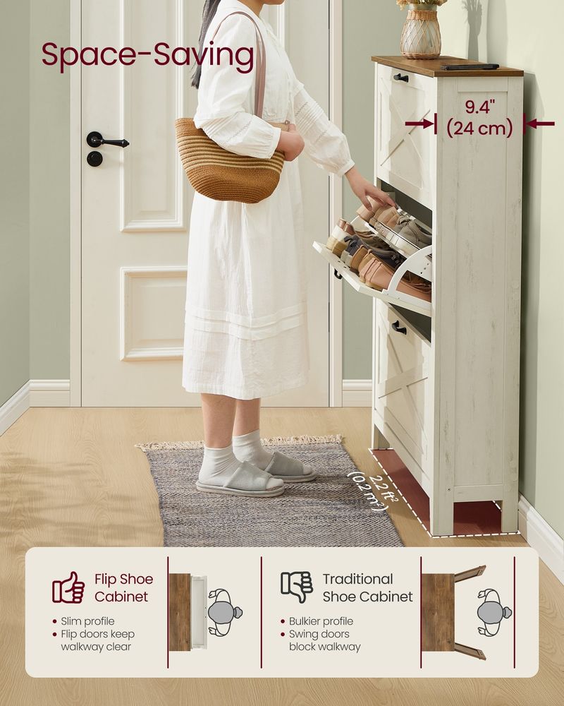 VASAGLE LIRY Collection Shoe Storage Cabinet Organizer - Thumbnail 5