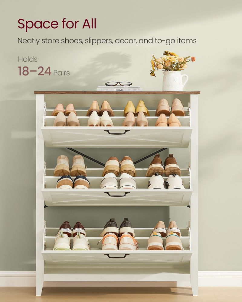 VASAGLE LIRY Collection Shoe Storage Cabinet Organizer - Thumbnail 2