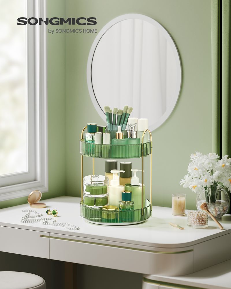 SONGMICS 2-Tier Makeup Organizer Pale Green