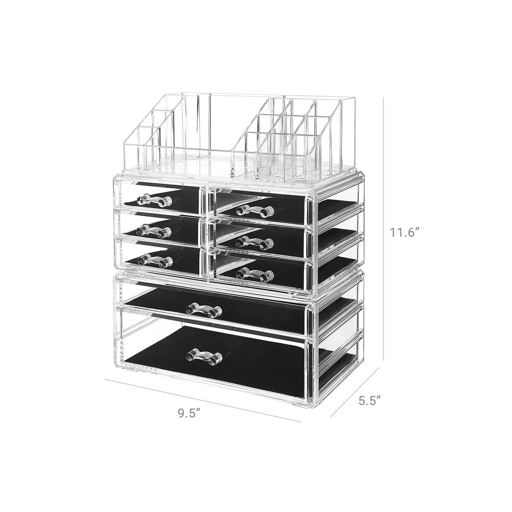 Songmics JKA009TP Make-Up Organizer, Transparent