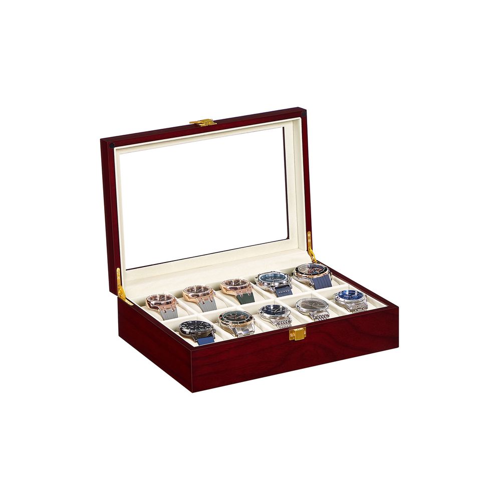 New 10 on sale Slots Wooden Watch Display Case Jewelry Collection Storage Holder Box