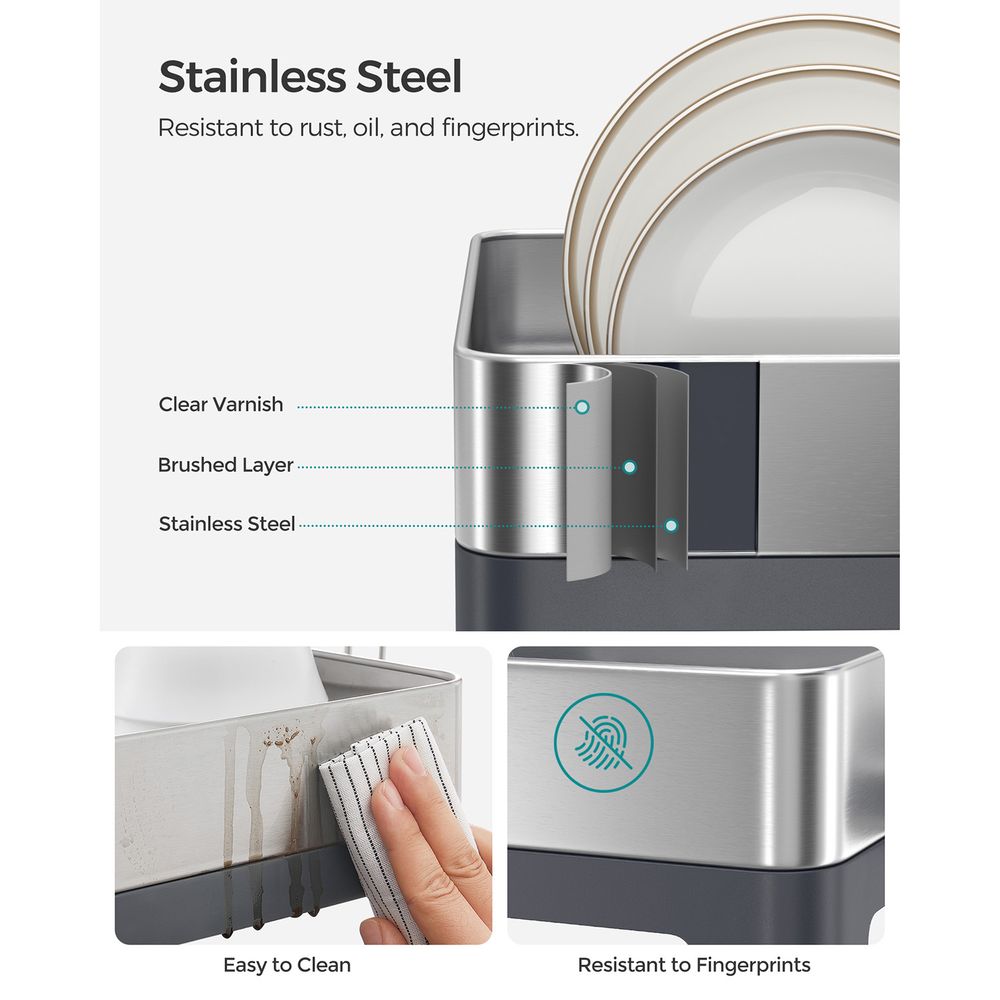Simplehuman Steel Frame Dishrack Fingerprint-Proof Stainless Steel