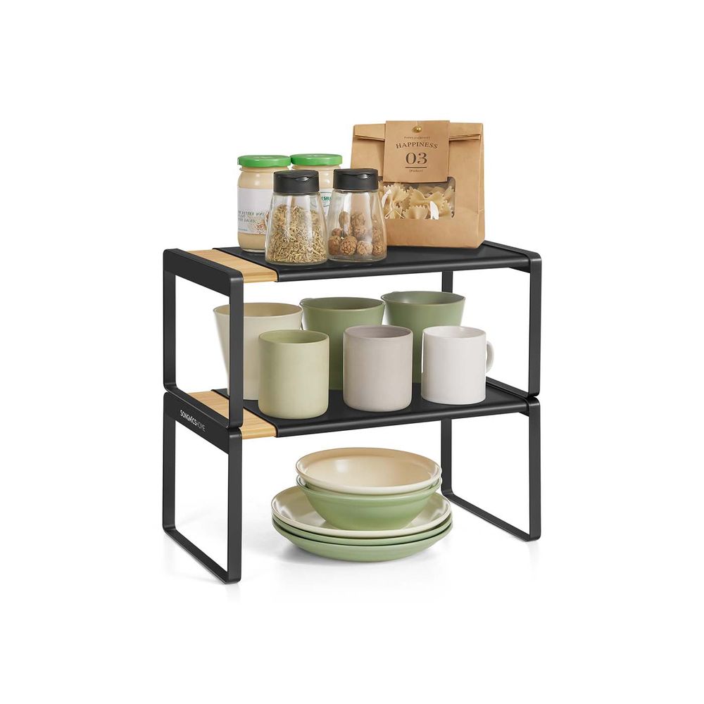 SONGMICS HOME Expandable Cupboard Shelf Organizers