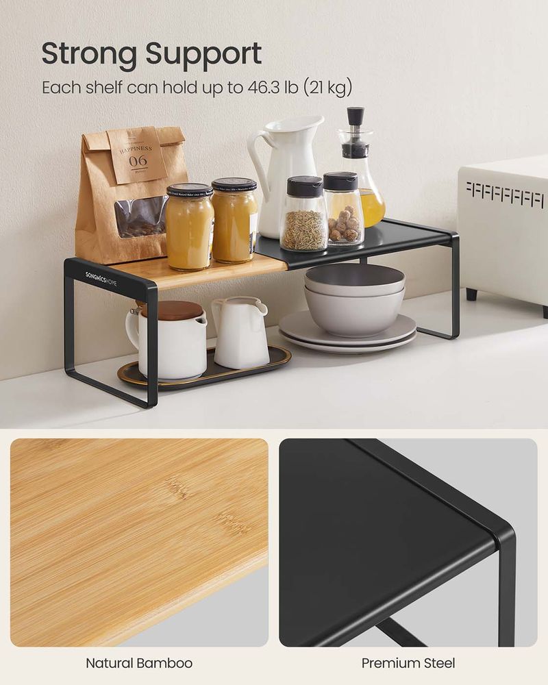 SONGMICS HOME Expandable Cupboard Shelf Organizers - Thumbnail 4