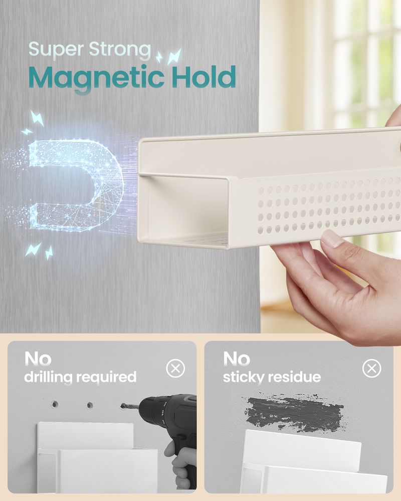 SONGMICS Magnetic Spice Rack for Refrigerator, Set of 4 - Thumbnail 4