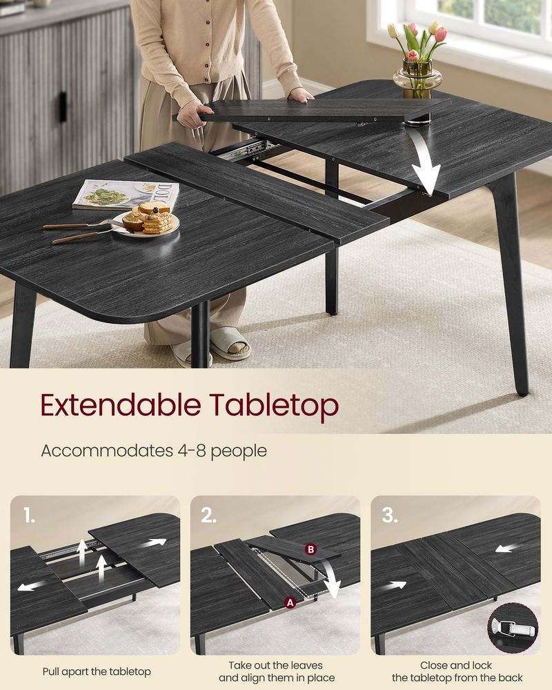 VASAGLE MAEZO Collection Extendable Dining Table - Thumbnail 3