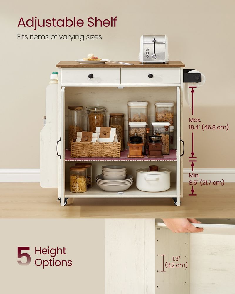 VASAGLE Mobile Kitchen Island - Thumbnail 4