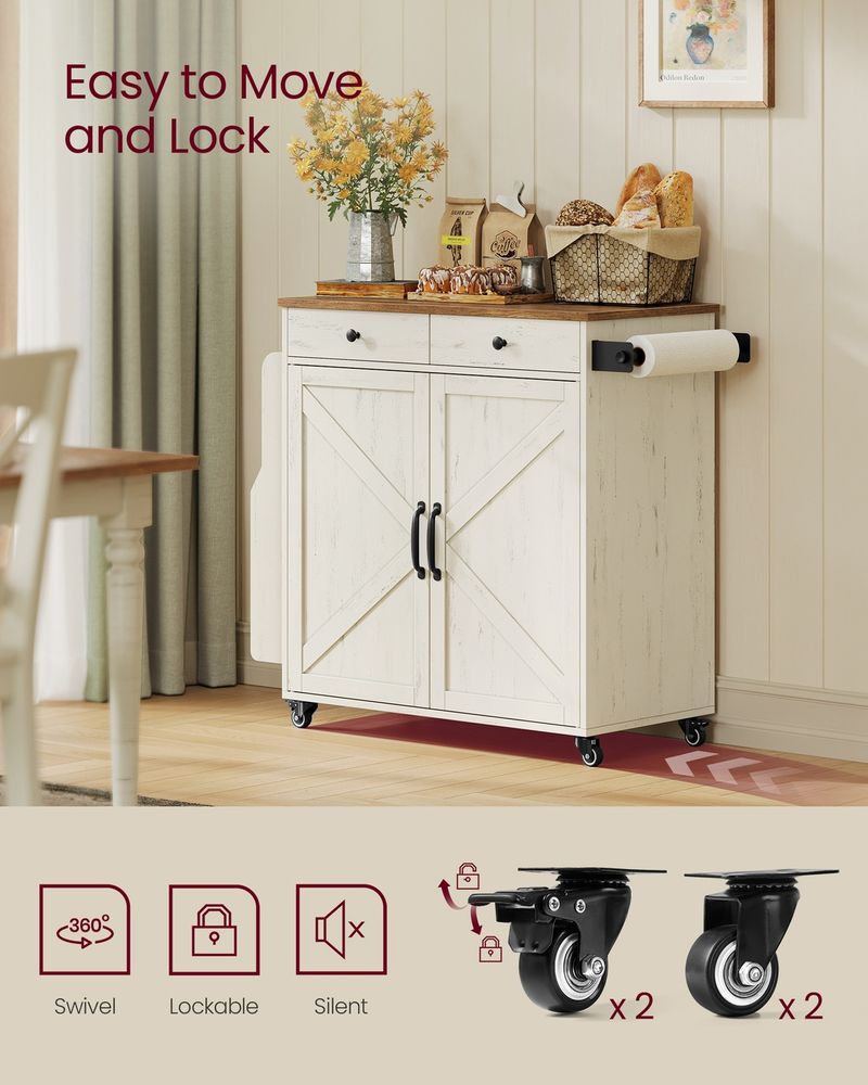 VASAGLE Mobile Kitchen Island - Thumbnail 5