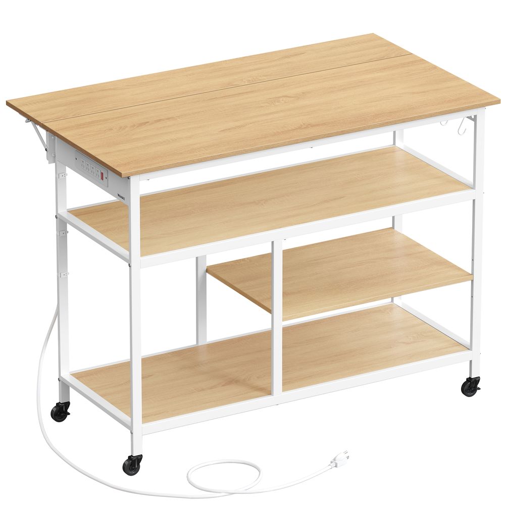 VASAGLE Kitchen Island with Drop Leaf