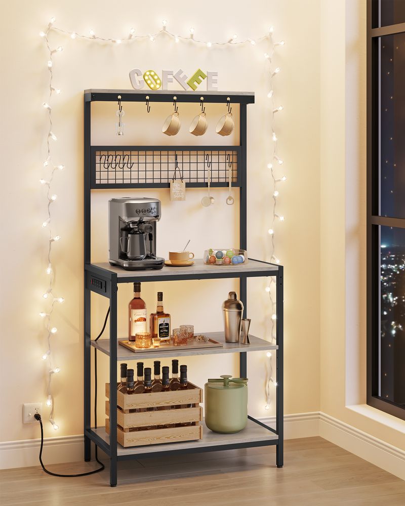 VASAGLE Bakers Rack with Charging Station