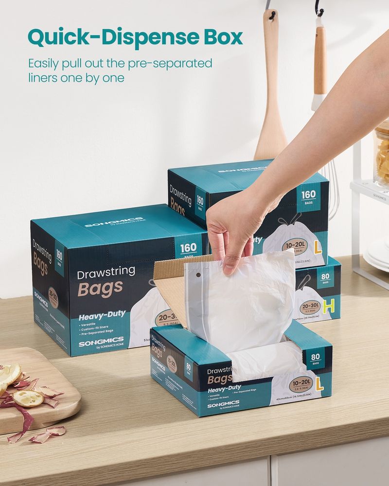 SONGMICS Heavy-Duty Garbage Bags with Drawstrings - Thumbnail 2