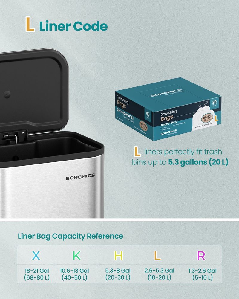 SONGMICS Heavy-Duty Garbage Bags with Drawstrings - Thumbnail 4