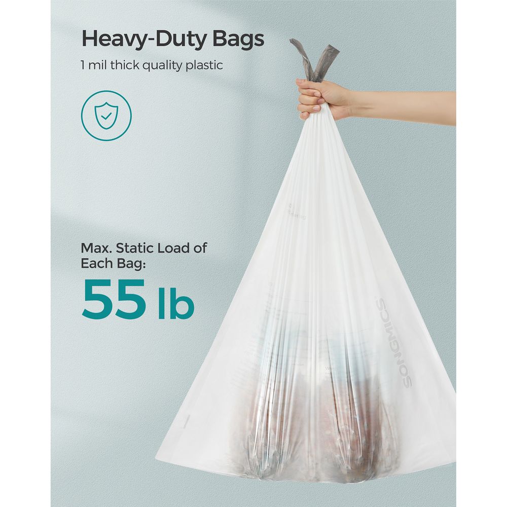 SONGMICS Trash Bags for 13.2 Gal. Trash Cans 40 Count