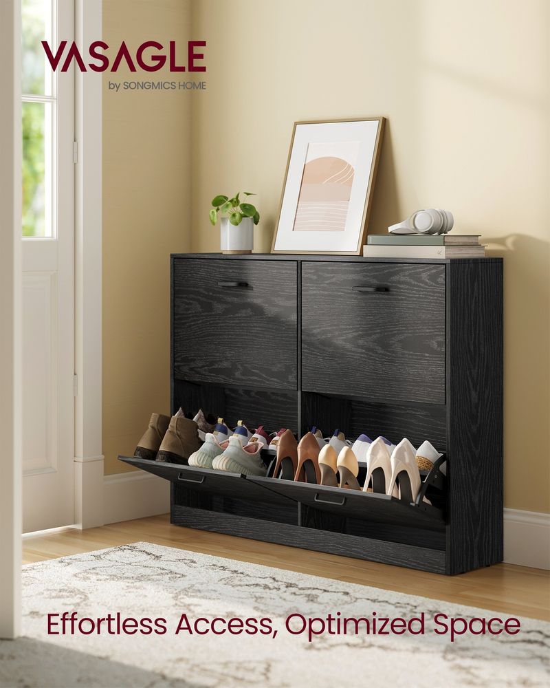 VASAGLE Shoe Cabinet with 4 Flip Doors - Thumbnail 2