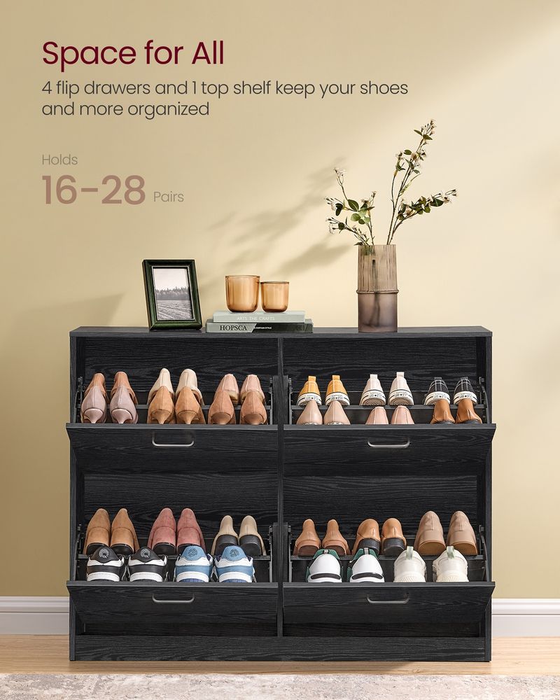 VASAGLE Shoe Cabinet with 4 Flip Doors - Thumbnail 5